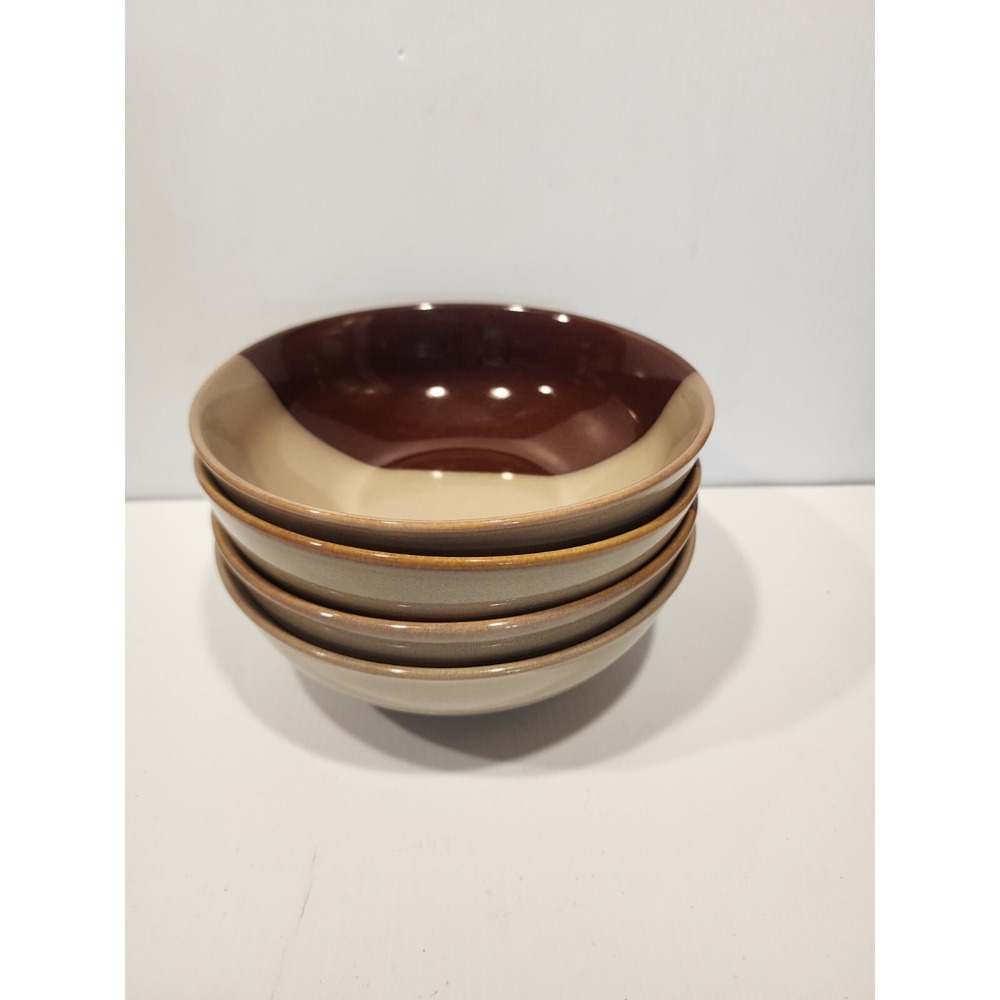 Sango Eclipse Brown 7 1/2"‎ cereal bowls (4)  Discontinued  Pattern 4976